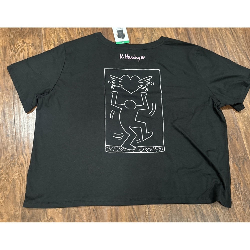 KEITH HARING T-SHIRT STREET ART POP LOVE HEART DANCE MENS XL NEW